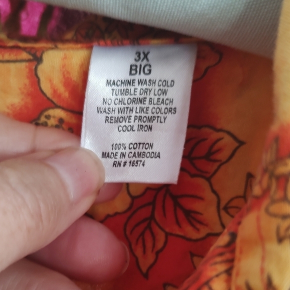 BOXER BOXER Hawaiian Shirt in Vibrant Orange Tropical Print. 3XL - Picture 12 of 12